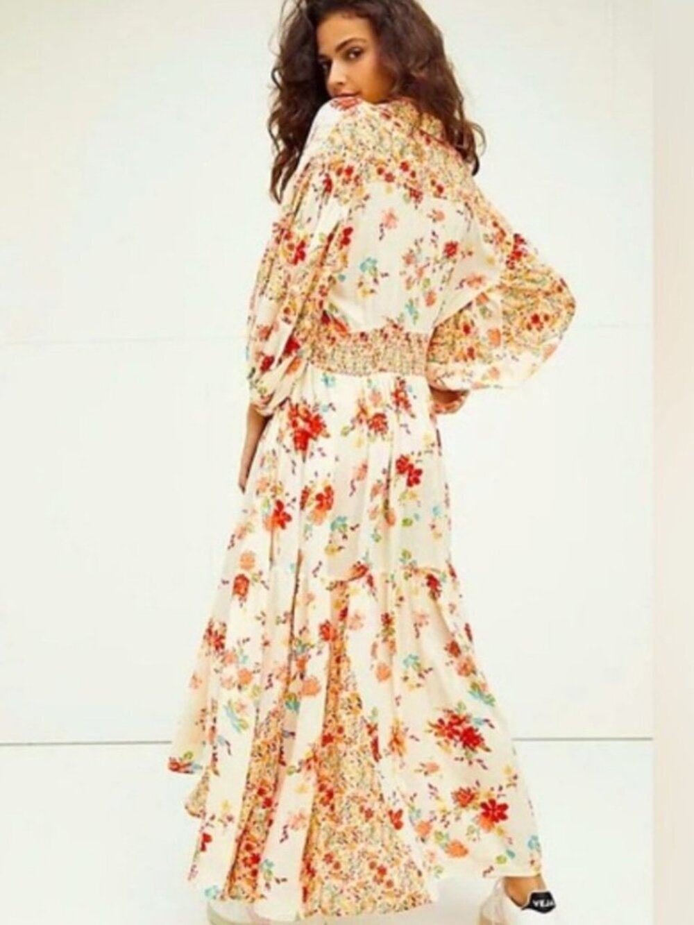 FREE PEOPLE BOHO FLORAL PRAIRIE PUNK MAXI DRESS SMALL - Picture 2 of 8